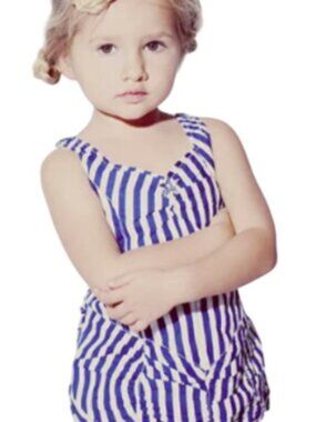 NWT WovenPlay Blue/White Striped Swimsuit